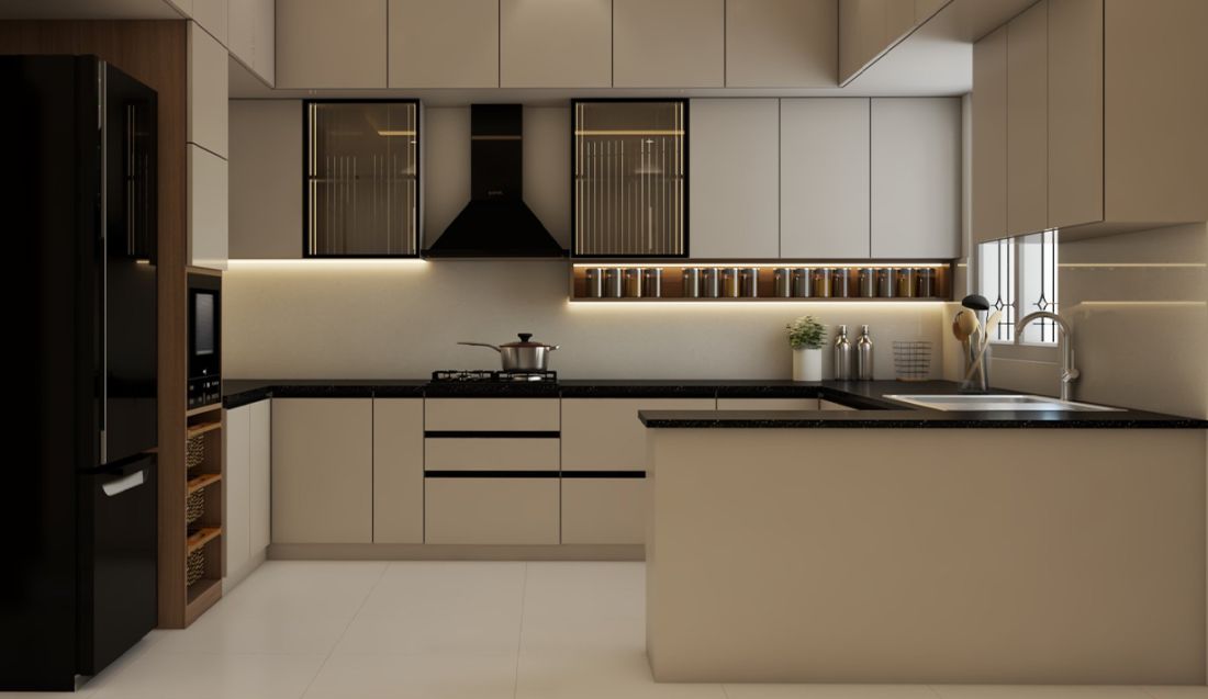 Modern modular kitchen designed by Inland Indoors