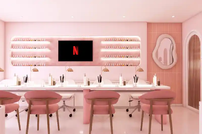Flamingo nail salon commercial interior project