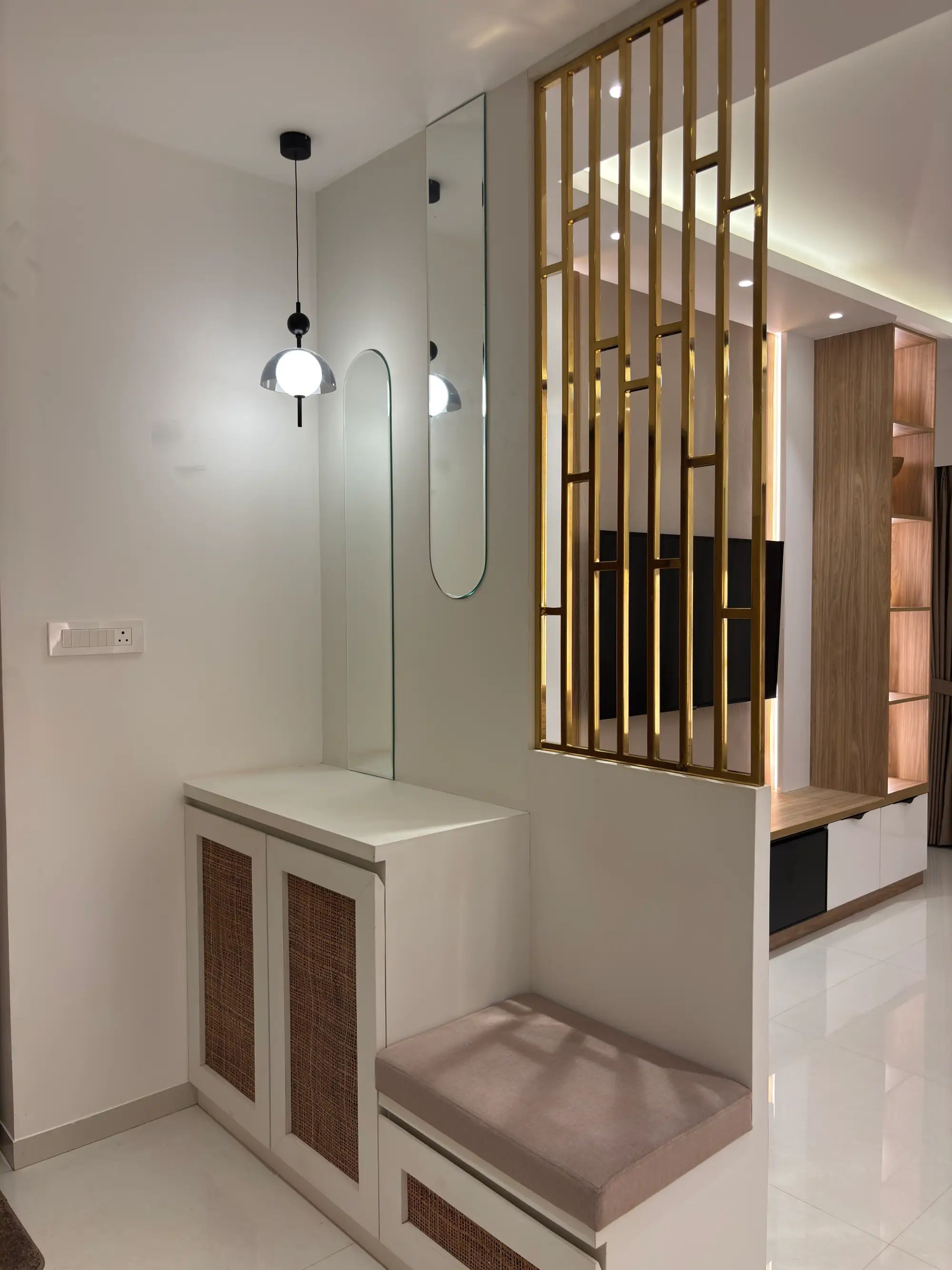 Interior space realised from a moodboard concept